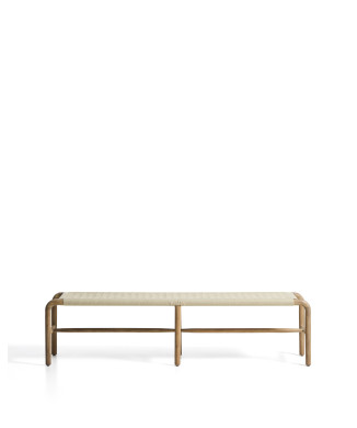 Alipa bench in solid acacia wood and rope