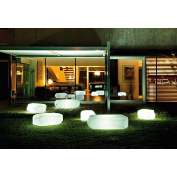 METEOR / L BENCH WITH SERRALUNGA LIGHT