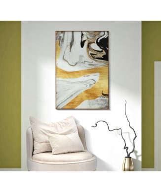 GLASS PANEL W/GHOSTLY FRAME