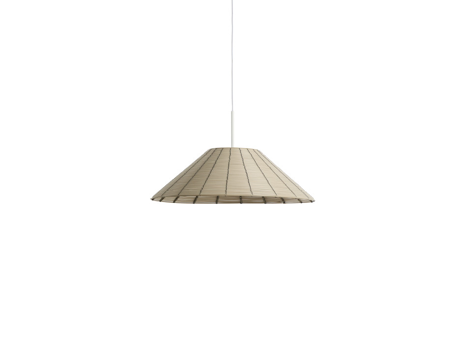 Saranella outdoor ceiling lamp shade in light grey synthetic rattan Ø 50 cm