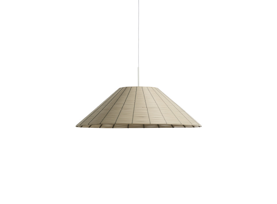 Saranella outdoor ceiling lamp shade in light grey synthetic rattan Ø 70 cm