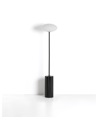 Idela floor lamp in smoked glass and black marble