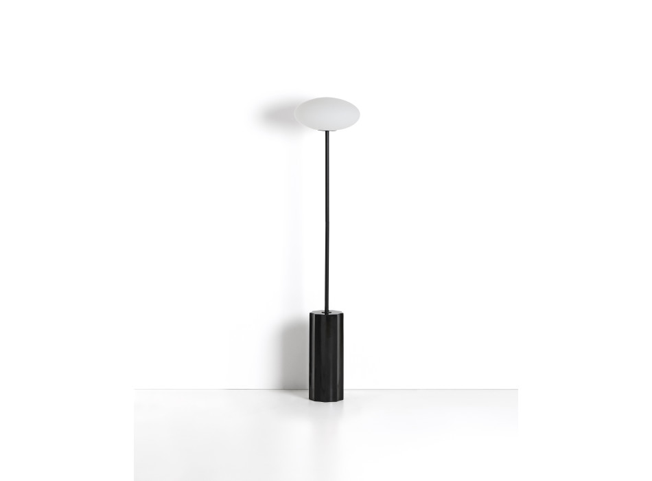 Idela floor lamp in smoked glass and black marble