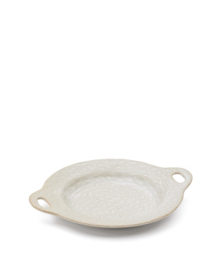 Zunel beige ceramic flat plate