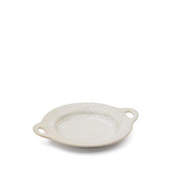 Zunel beige ceramic flat plate