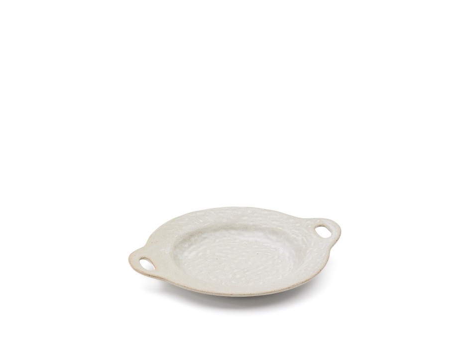 Zunel beige ceramic flat plate