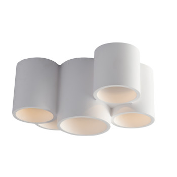 WHITE TUBULAR BANJIE CEILING LAMP 5XGU10 29.6X20X14CM