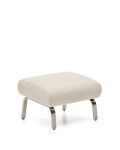 Amsen footstool in beige with brushed stainless steel legs, 68 x 55 cm