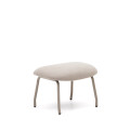 Belina footstool in beige chenille with footrest and steel with beige finish FSC 100%