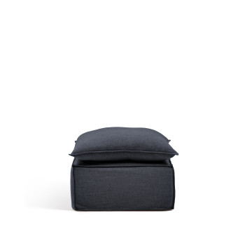Anarela footstool with removable cover and dark grey linen and viscose cushion 80 x 80 cm FSC Mix Credit
