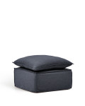 Anarela footstool with removable cover and dark grey linen and viscose cushion 80 x 80 cm FSC Mix Credit