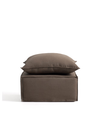 Anarela footstool with removable cover and linen cushion