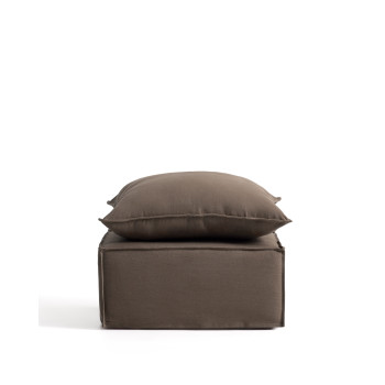 Anarela footstool with removable cover and linen cushion