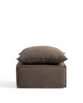Anarela footstool with removable cover and linen cushion