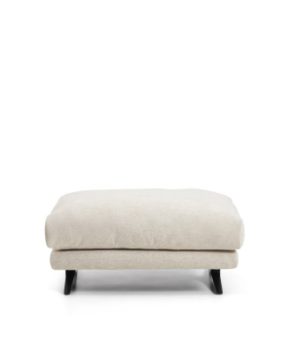 Veliro footstool in beige chenille with black finish steel legs 85 x 90 cm FSC Mix Credit