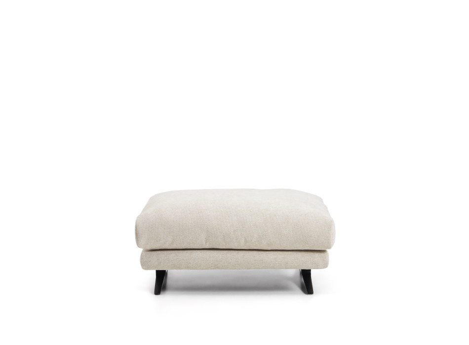 Veliro footstool in beige chenille with black finish steel legs 85 x 90 cm FSC Mix Credit