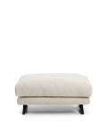 Veliro footstool in beige chenille with black finish steel legs 85 x 90 cm FSC Mix Credit