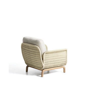 Alipa armchair in solid acacia wood and rope