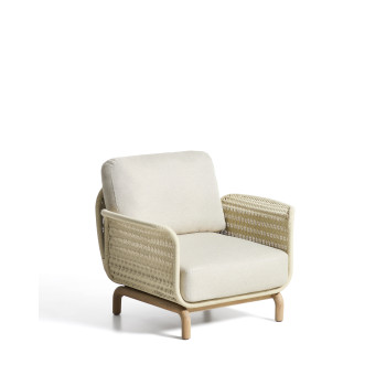 Alipa armchair in solid acacia wood and rope