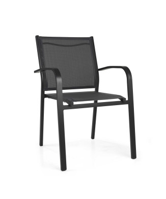 Sullivan stackable anthracite aluminum armchair cm61x56h43/60/84