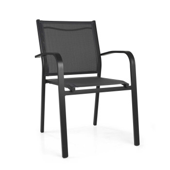 Sullivan stackable anthracite aluminum armchair cm61x56h43/60/84