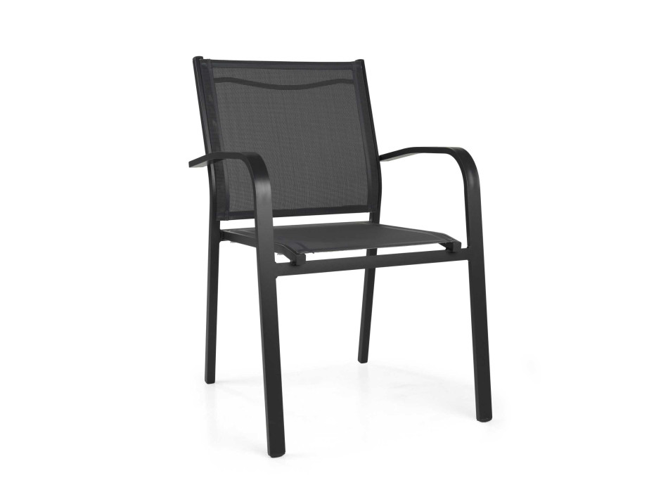 Sullivan stackable anthracite aluminum armchair cm61x56h43/60/84