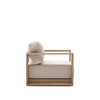 Amber armchair in solid acacia wood with a light FSC 100% finish