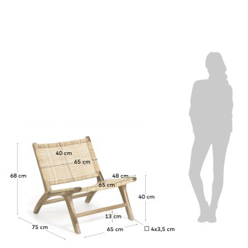 Beida armchair in solid teak wood