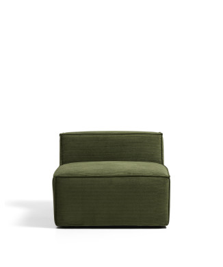 Blok armchair in thick green corduroy, 90 cm FSC Mix Credit