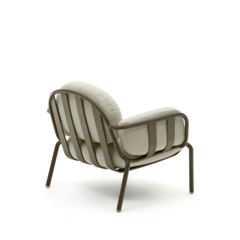 Joncols outdoor armchair in green painted aluminum