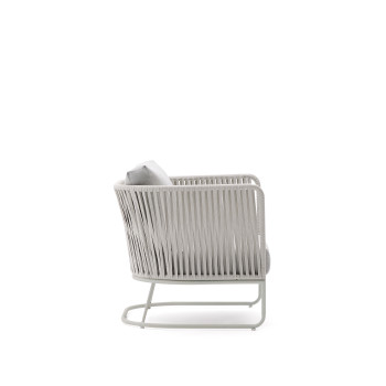 Saconca outdoor armchair in rope and galvanized steel