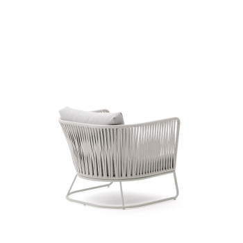 Saconca outdoor armchair in rope and galvanized steel