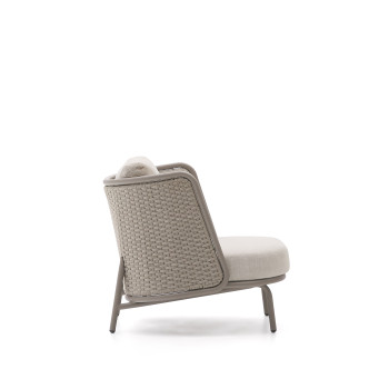 Sedalis outdoor armchair in aluminum and dove-colored rope
