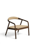 Derile armchair in solid oak with walnut finish and beige paper cord FSC Mix Credit