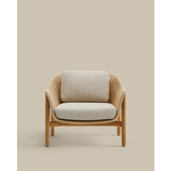 Galea armchair in solid teak wood and FSC 100% synthetic rattan