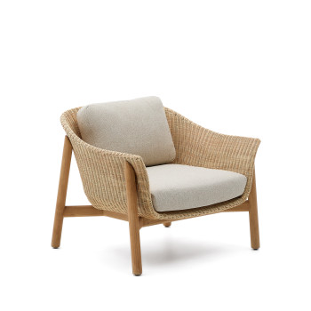Galea armchair in solid teak wood and FSC 100% synthetic rattan