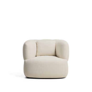 Martina swivel armchair with ecru chenille cushion FSC Mix Credit