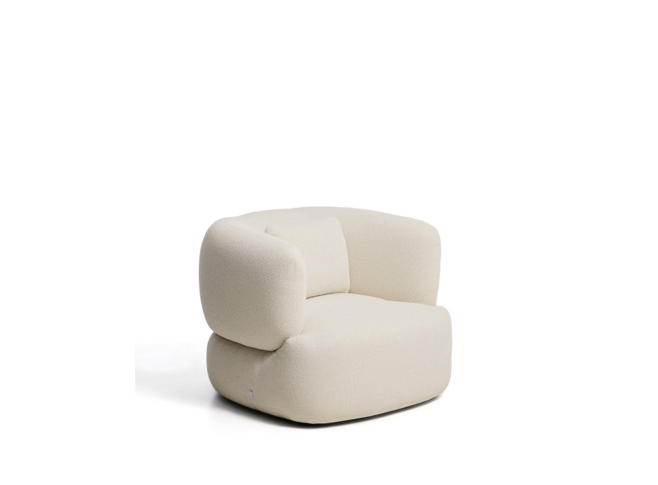 Martina swivel armchair with ecru chenille cushion FSC Mix Credit