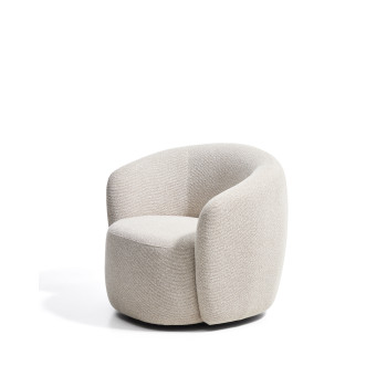 Odenia swivel armchair in micro bouclé