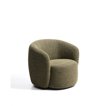 Odenia swivel armchair in micro bouclé
