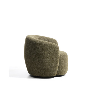 Odenia swivel armchair in micro bouclé
