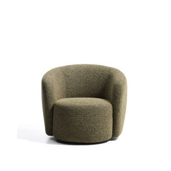 Odenia swivel armchair in micro bouclé