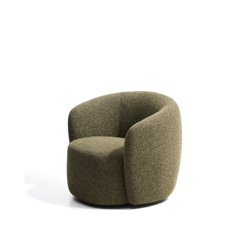 Odenia swivel armchair in micro bouclé