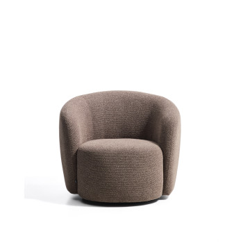 Odenia swivel armchair in micro bouclé