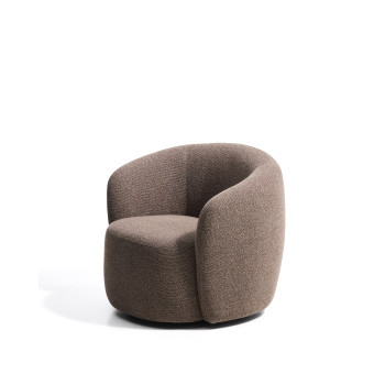 Odenia swivel armchair in micro bouclé
