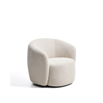 Odenia swivel armchair in micro bouclé