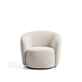 Odenia swivel armchair in micro bouclé