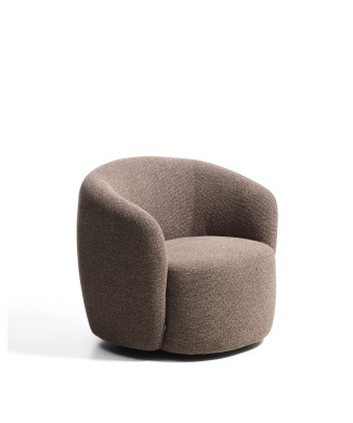 Odenia swivel armchair in micro bouclé