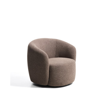 Odenia swivel armchair in micro bouclé