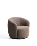 Odenia swivel armchair in micro bouclé